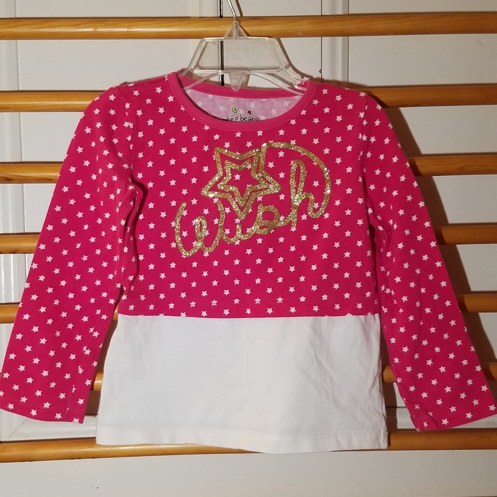 Layered-look WISH Sparkle Top 4 Stars Pink Gold 4t